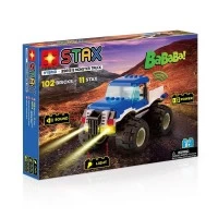 Set constructie pentru copii, Masina Monster Truck cu lumini si sunete Stax, 102 piese de constructie si 11 STAX, +6 ani
