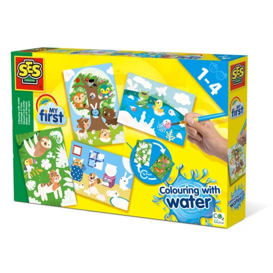 Set pictura cu apa Animale, 4 planse, +12 luni