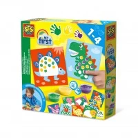 Set pictura cu degetele, 10 planse cu dinozauri, 3 culori acuarele, +12 luni