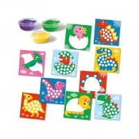 Set pictura cu degetele, 10 planse cu dinozauri, 3 culori acuarele, +12 luni