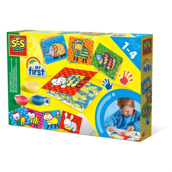 Set pictura cu acuarele pentru degetele si 8 carduri cu animale