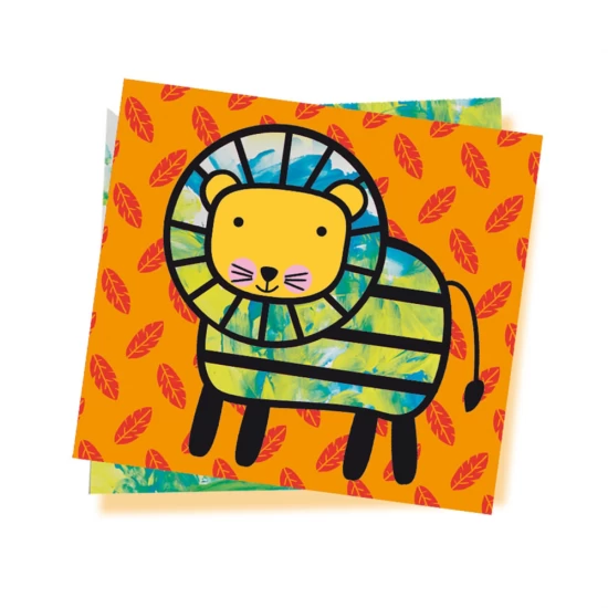 Set pictura cu acuarele pentru degetele si 8 carduri cu animale