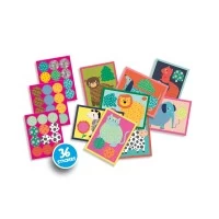 Set creativ animale autocolante cu 8 planse si 36 stickere