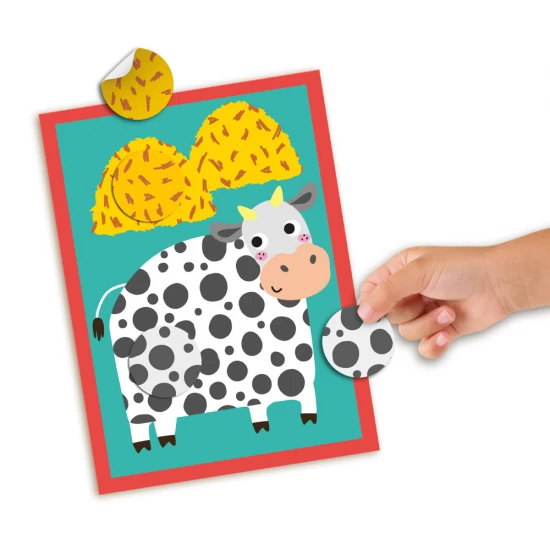 Set creativ animale autocolante cu 8 planse si 36 stickere