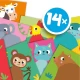 Set creativ de lipit coditele animalelor cu 14 cartonase, 14 codite si lipici, +12 luni