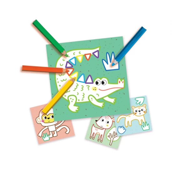 Set pictura 3 in 1 - PIctura cu degete, colorare si lipirea formelor Set pictura 3 in 1 - PIctura cu degete, colorare si lipirea formelor