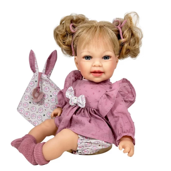 Papusa Nines D'Onil, Little Susi Dou Dou, cu sunete, parul blond, suzeta, miros de vanilie, 40 cm Papusa Nines D'Onil, Little Susi Dou Dou, cu sunete, parul blond, suzeta, miros de vanilie, 40 cm