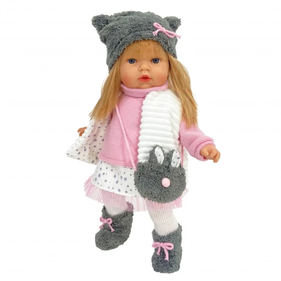 Papusa Nines D'Onil Tita cu parul blond, haine de iarna si miros de vanilie 45 cm Papusa Nines D'Onil Tita cu parul blond, haine de iarna si miros de vanilie 45 cm