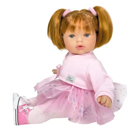 Papusa Nines D'Onil Tita Star cu sunete, parul roscat, rochie roz si miros de vanilie 45 cm Papusa Nines D'Onil Tita Star cu sunete, parul roscat, rochie roz si miros de vanilie 45 cm