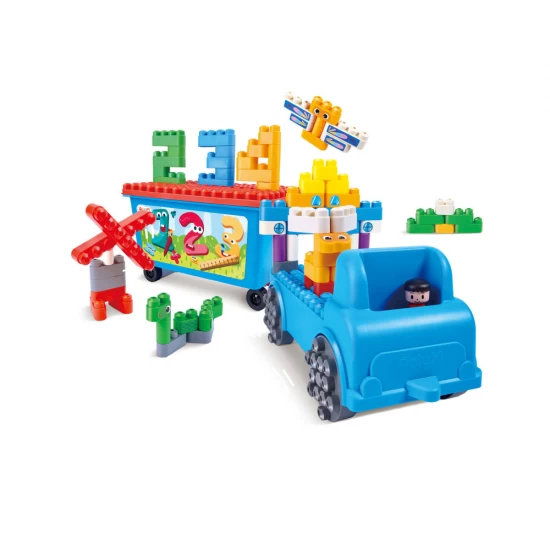 Set constructie PolyM - Camion cu remorca creativ pentru copii (114 piese)