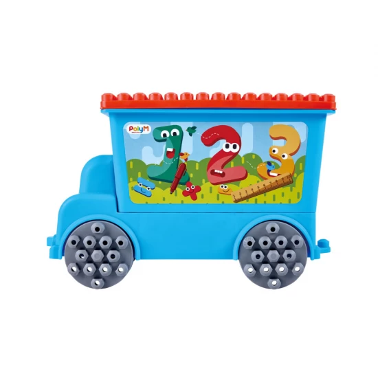 Set constructie PolyM - Camion cu remorca creativ pentru copii (114 piese)