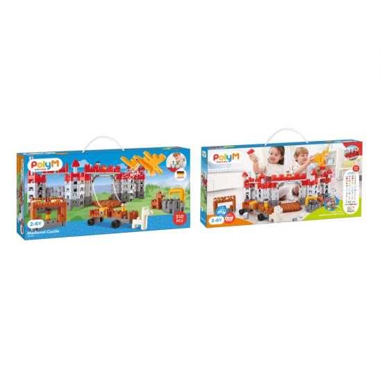 Set constructie PolyM Hape - Castel de jucarie 310 piese Set constructie PolyM Hape - Castel de jucarie 310 piese