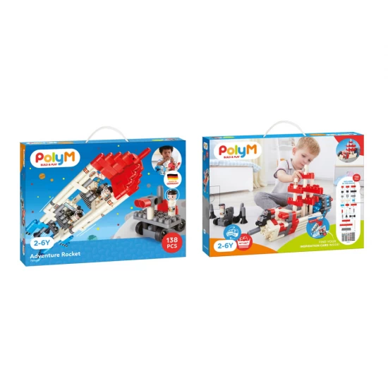 Set constructie PolyM - Racheta de jucarie pentru copii 138 piese Set constructie PolyM - Racheta de jucarie pentru copii 138 piese