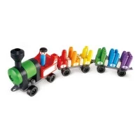 Set constructie PolyM - Tren colorat de jucarie (63 piese)