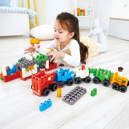 Set cuburi constructie vehicule PolyM 130 piese