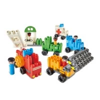 Set cuburi constructie vehicule PolyM 130 piese
