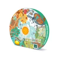 Puzzle anotimpuri cu lumini led Hape 16 piese