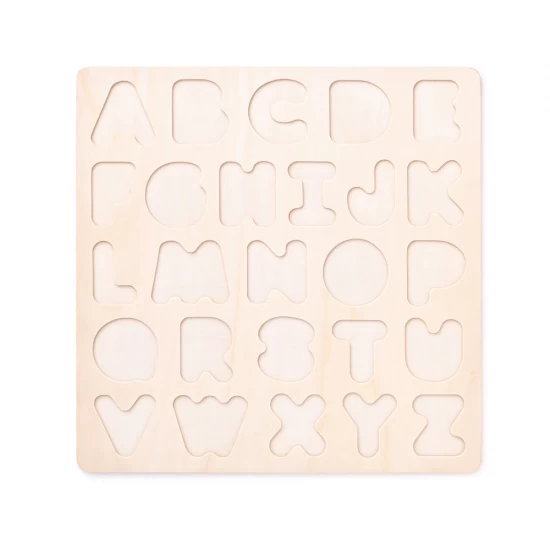 Puzzle din lemn Alfabet Woodyland cu litere colorate 26 piese