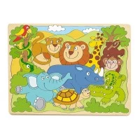 Puzzle din lemn, Animale din Africa, Woodyland, 10 piese