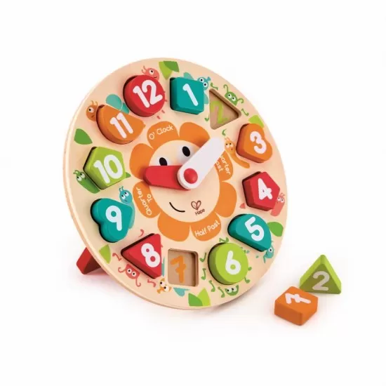 Puzzle din lemn cu ceas de jucarie pentru copii Puzzle din lemn cu ceas de jucarie pentru copii