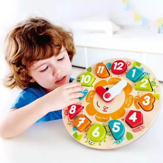 Puzzle din lemn cu ceas de jucarie pentru copii Puzzle din lemn cu ceas de jucarie pentru copii