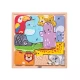 Puzzle din lemn, Forme de animale, Woodyland, 11 piese