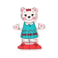 Puzzle din lemn, Imbraca pisica, Woodyland, 18 piese