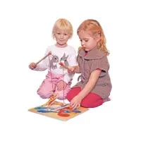 Puzzle din lemn - Joc magnetic de pescuit