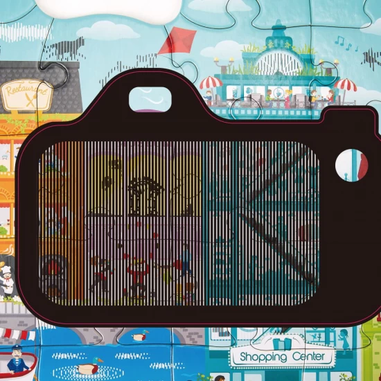 Puzzle pentru copii de podea Orasul Animat Hape 49 piese