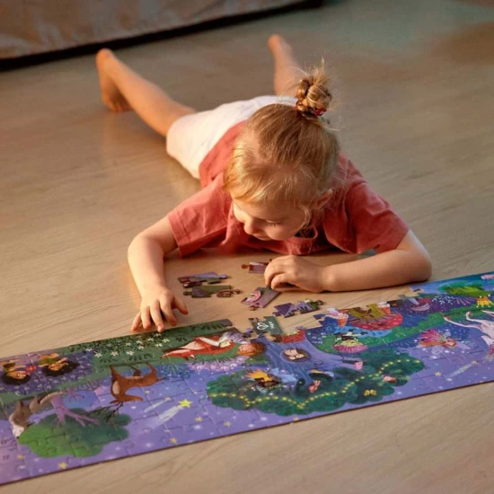 Puzzle pentru copii fluorescent cu Dinozauri (200 piese, 1.5m) Puzzle pentru copii fluorescent cu Dinozauri (200 piese, 1.5m)