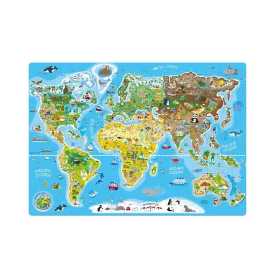 Puzzle pentru copii Harta lumii 160 piese