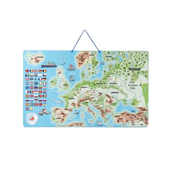 Puzzle si joc 3 in 1 - Harta magnetica a Europei in limba engleza 192 piese Puzzle si joc 3 in 1 - Harta magnetica a Europei in limba engleza 192 piese