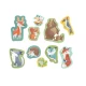 Set 10 puzzle pentru copii mici, Animale salbatice, Hape, +18 luni