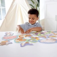 Set 10 puzzle pentru copii mici, Animale domestice, Hape, +18 luni