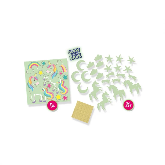 Set autocolante fosforescente cu unicorni pentru copii Set autocolante fosforescente cu unicorni pentru copii