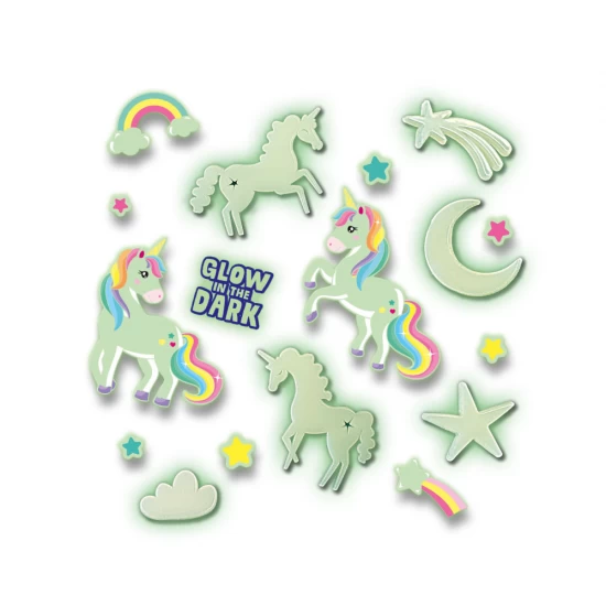 Set autocolante fosforescente cu unicorni pentru copii Set autocolante fosforescente cu unicorni pentru copii