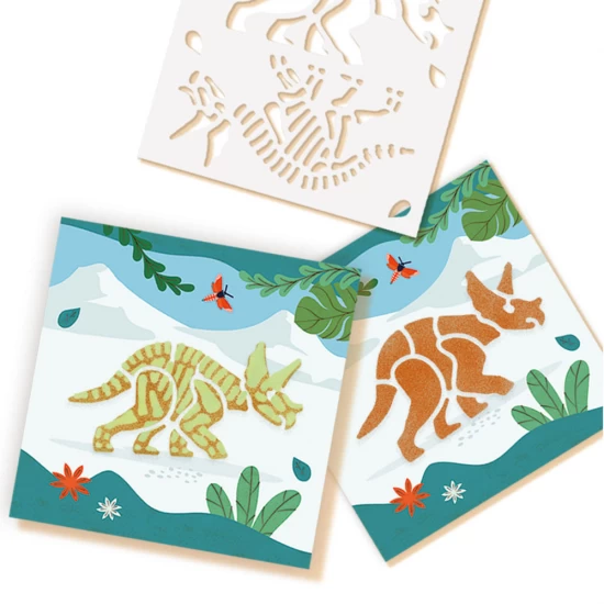 Set carioci colorate cu aerograf si matrite cu animale Set carioci colorate cu aerograf si matrite cu animale