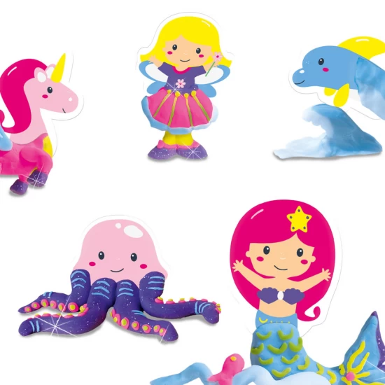 Set creativ 4 culori plastilina care isi schimba culoarea si personaje de basm, +2 ani