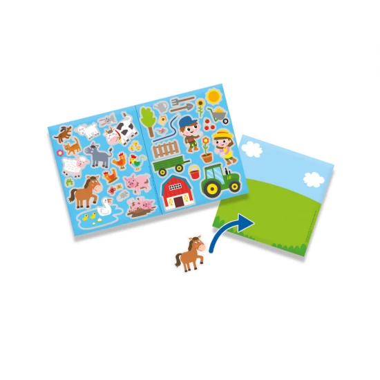 Set creativ pentru copii, Autocolante pentru ferestre, Animale de la ferma