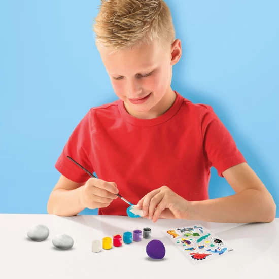 Set creativ copii - Pictura pe piatra cu imagini