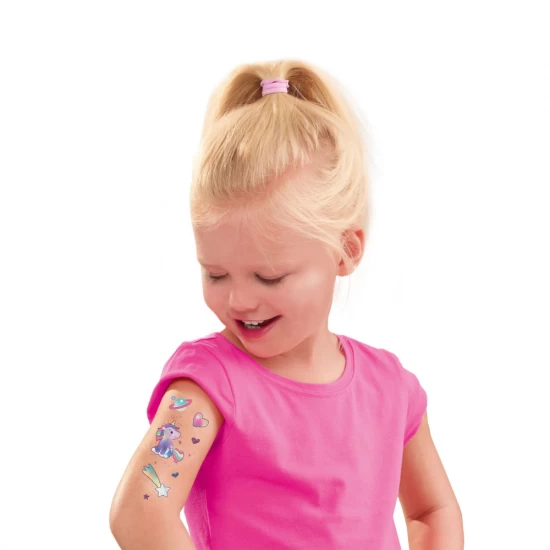 Set creativ copii, 32 Tatuaje Unicorn metalice cu sclipici, +5 ani