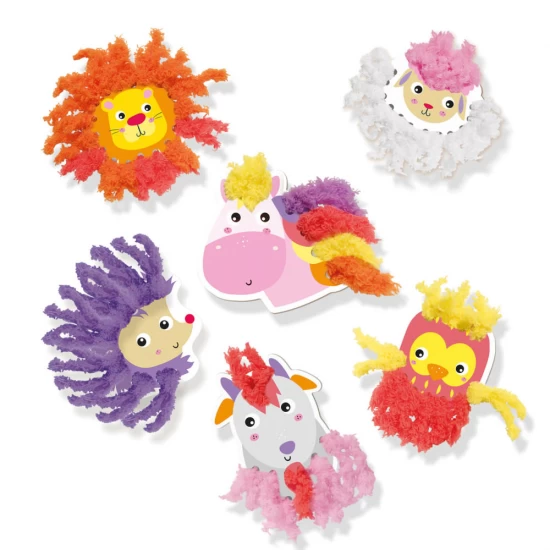 Set creativ de cusut 6 animale cu fire colorate