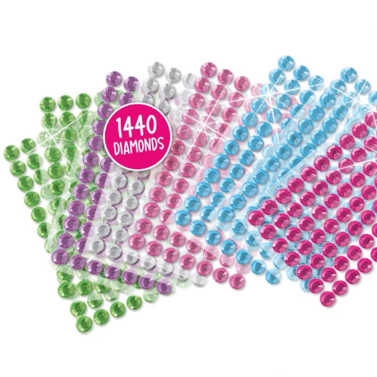 Set creativ de pictura pentru copii cu diamante si animale fericite