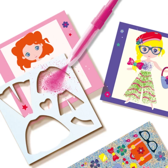 Set creativ pentru fetite, Designer cu aerograf, +5 ani