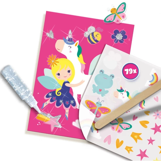 Set creativ pentru copii, Felicitari prin transfer metalic, +3 ani