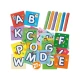 Set creativ, Invat literele cu plastilina, 27 cartonase litere, 6 culori plastilina, +3 ani