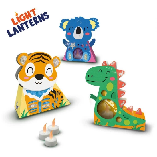 Set artizanat pentru copii felinare in forma de animale