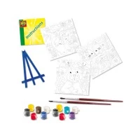Set pictura pe numere cu 3 planse si acuarele, Animale de companie, +6 ani