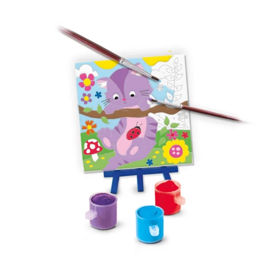 Set pictura pe numere cu 3 planse si acuarele, Animale de companie, +6 ani