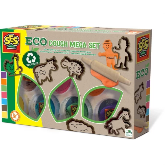 Set creativ - Plastilina Eco 7 culori si unelte din lemn Set creativ - Plastilina Eco 7 culori si unelte din lemn